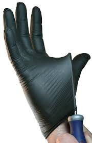 Snake Skin Textured Black Nitrile Gloves